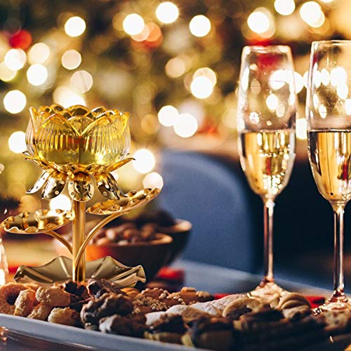 Acpetty Diwali Diya Votive Candle Holder Religious Lotus Flower Shape Tea Light Candle Holder Stand Decorative Candlestick For Parlor, Bedroom, Office, Wedding, Dining Table, Party, Home Decor(Yellow) #TOP5