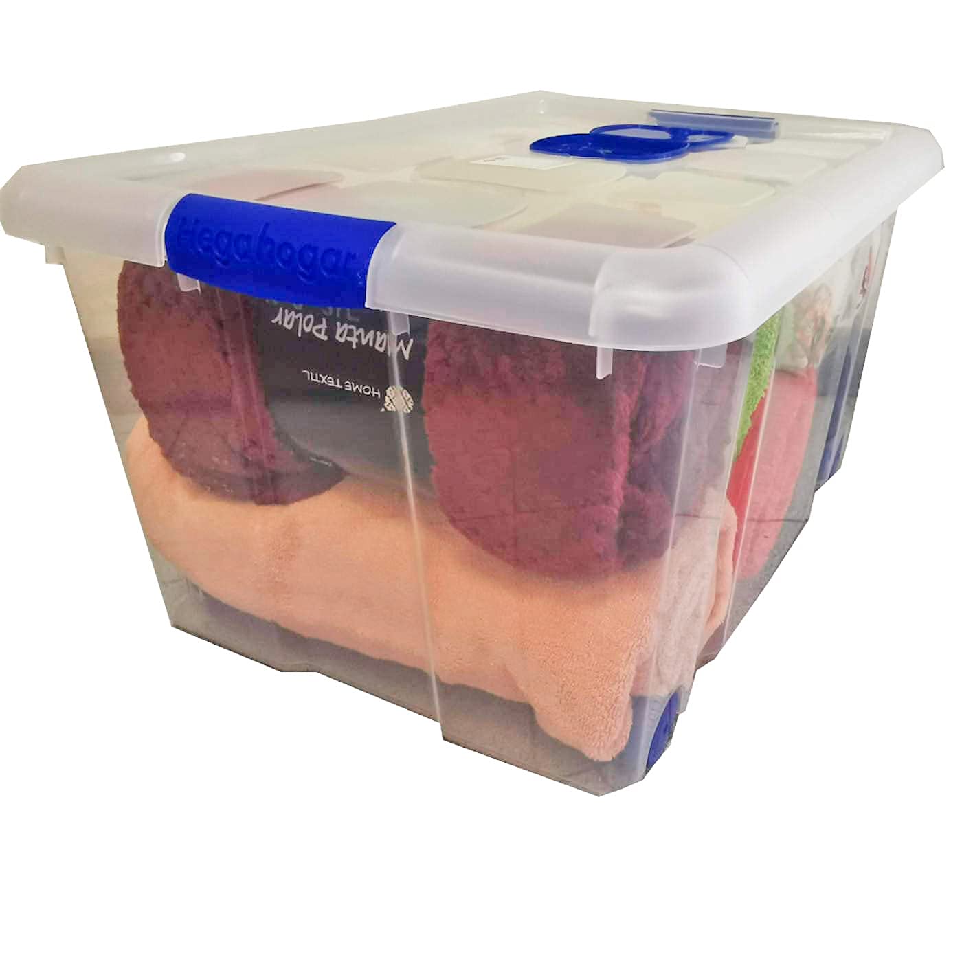 Acan Tradineur - Pack de 2 Cajas de Almacenamiento - Fabricado en plástico - Contenedor para almacenar Libros, ropa, mantas - N.º 5-30,5 x 61,5 x 43,5 cm - 57 Litros