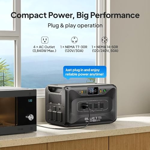 Image of BLUETTI Solar Generator Apex 300 with Charger 1 (560W Alternator Charger), 2764.8Wh LFP Battery Backup with 6 3840W AC Outlets (7680W Surge), 5.5H RV Fast Charge, Ideal for Road Trips