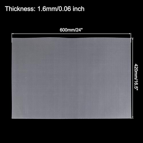Image of MECCANIXITY 6pcs 16.5 inchx24 inch Plastic Mesh Canvas Sheet 6 Count Needlepoint Blank Canvas for Embroidery Knit Crochet Acrylic Yarn Crafting, White