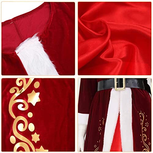 Costume de Père Noël pour Hommes Confortable Grande Taille XXL Rouge