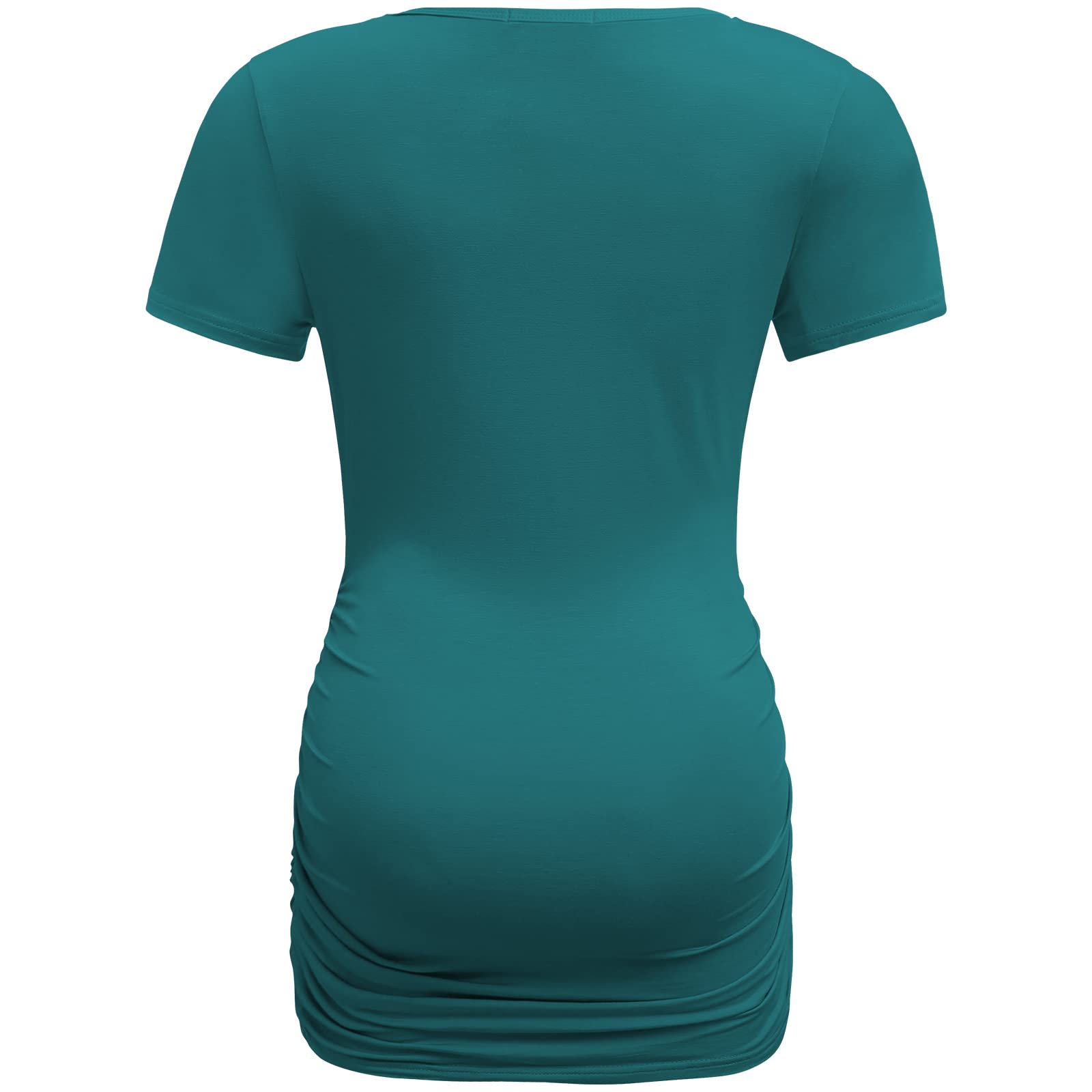 Bearsland Camiseta de maternidad para mujer, paquete de 3 unidades, camiseta clásica fruncida lateral, ropa de embarazo