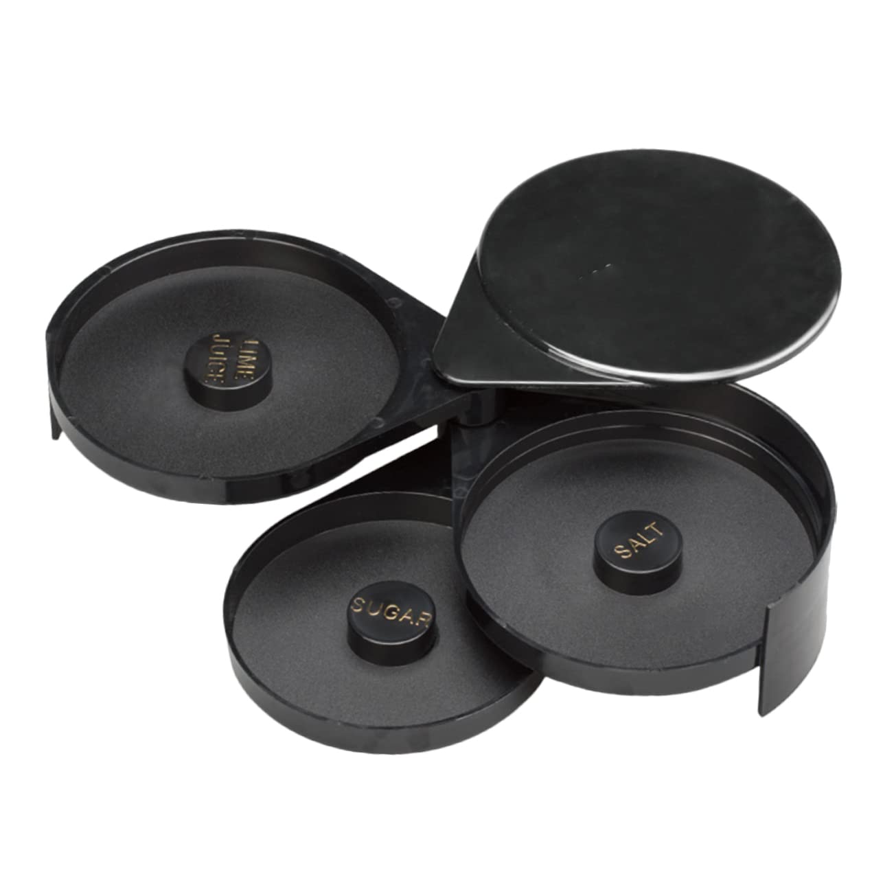 SHOWERORO Cocktail Seasoning Box Abs Plastic 3-Tier Salt Side Box Bartender Kit for Salt Rim Cocktails