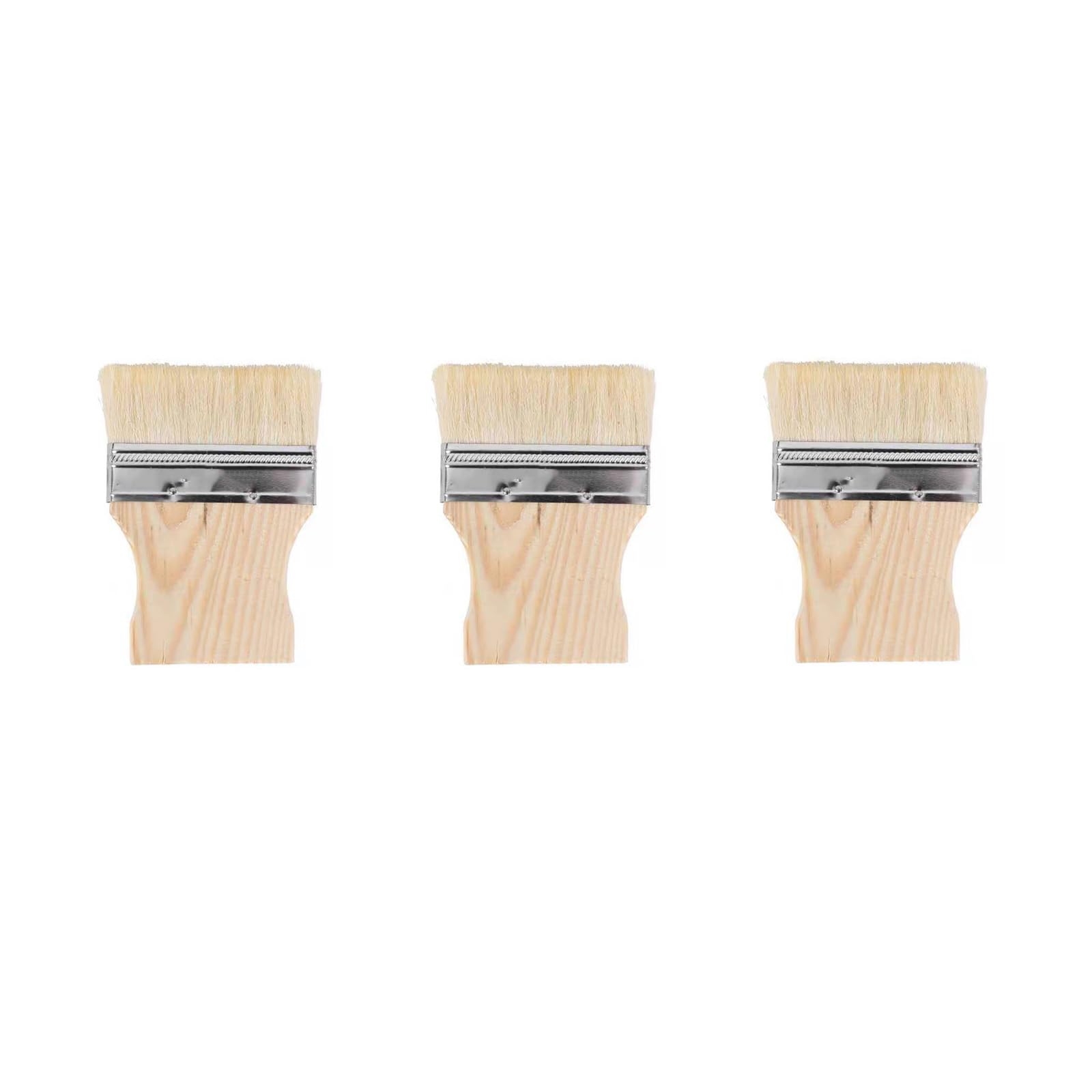 NEWFT Professional Painting Brushes Pack of 3 with Short Paddle Handles Smooth Blending Wool Bristles Ideal Starter and Expert Artists Wool Bristle Paint Brushes Set
