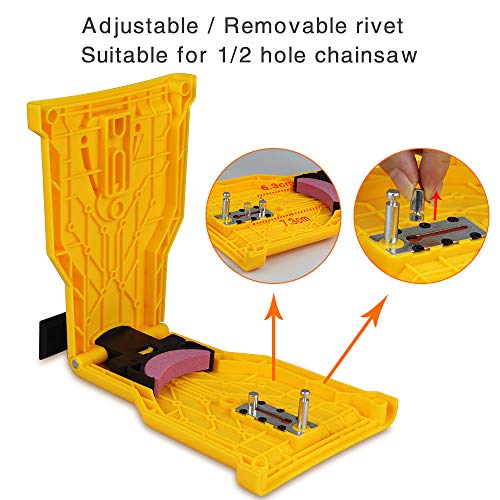 SDMS Chainsaw Sharpener, Portable Chain Saw Blade Teeth Sharpener Work Sharp Fast-Sharpening Stone Grinder Tools Suitable for 14/16/18/20 Inch One/Two Holes Chain Saw Bar