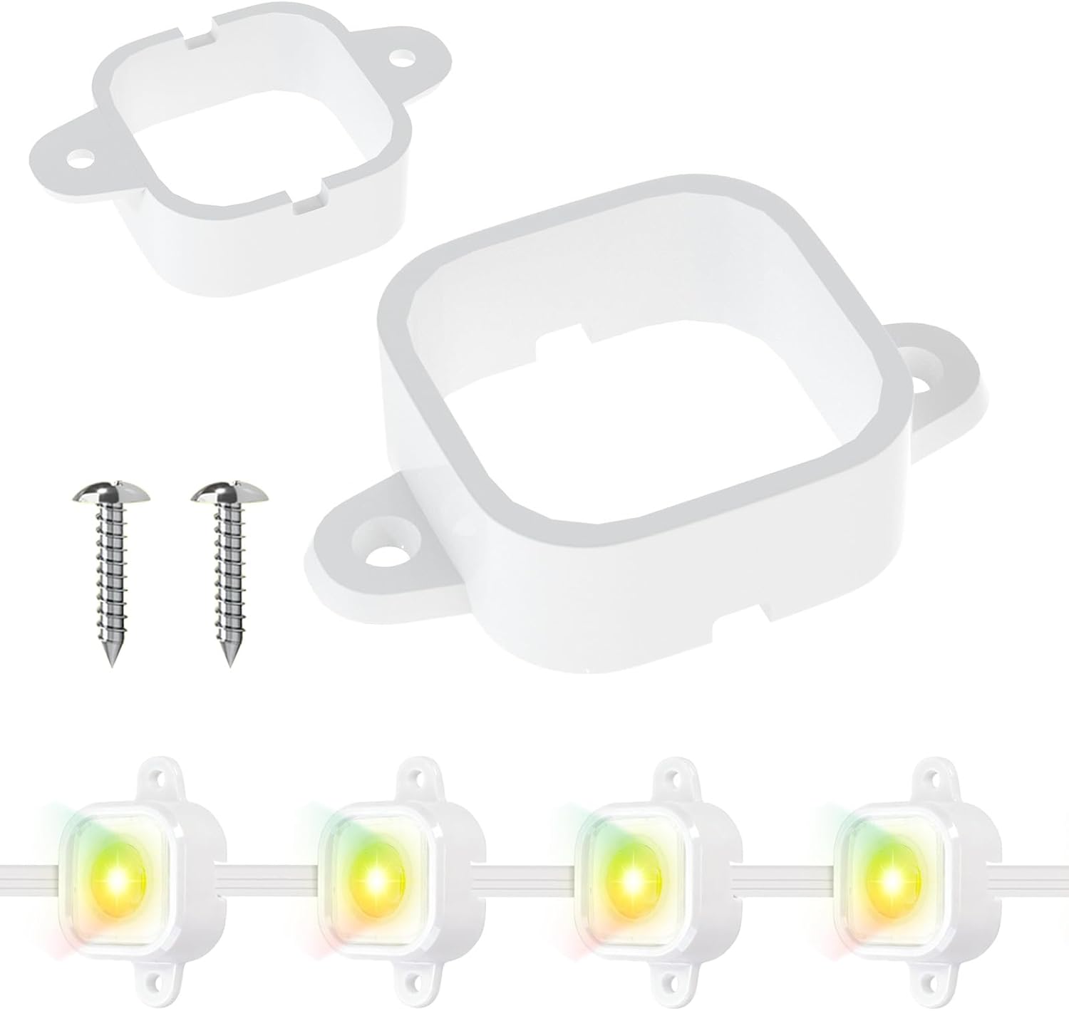 80-Piece Mounting Bracket Kit. Secure Installation kit for Govee H706/H706 Pro Permanent Outdoor Lights, Includes 160 Screws, Compatible with Govee H706A, H706B, H706C Models (White )