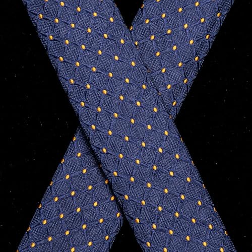 Image of Hi-Tie Men's Suspenders and Tie Set Silk Adjustable Elastic Y Braces with Strong 6 Clips Pocket Square Set