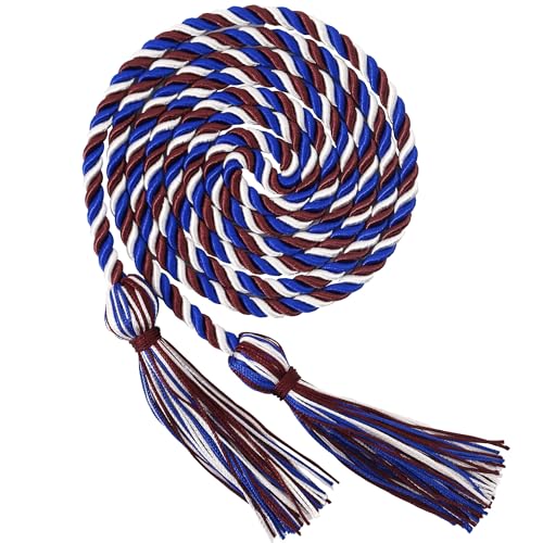 Image of GraduationMall Graduation Honor Cord 68 inch MaroonRoyalWhite