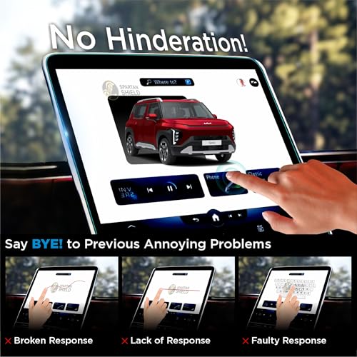 Image of Spartan Shield [MATTE] Screen Guard For NEW KIA SYROS 2026 || HTK | HTK+ | HTK(O) | HTX | HTX+ | HTX+(O) || 12.3 Inch Full Screen Protector ** ANTI GLARE ** Fingerprint Proof || Anti Scratch || Water Repellant || High Touch Sensitivity || Syros 2025 Car Stereo Film || Android TouchScreen Accessories [Not Tempered Glass]