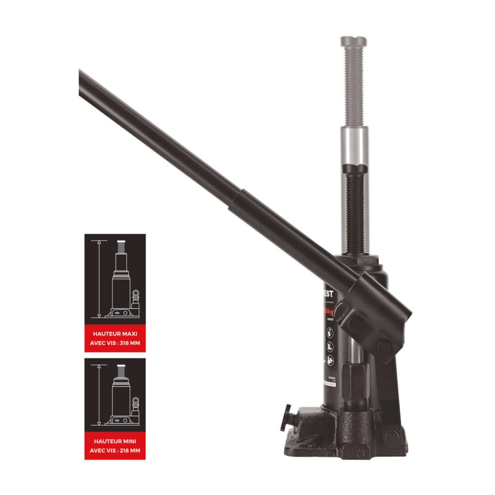 Autobest Cric hydraulique Bouteille 2 Tonnes de 158 à 308 mm