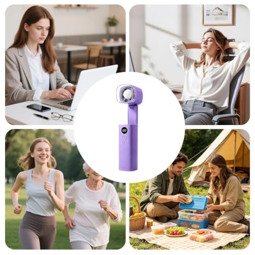 Mini ventilador portátil plegable ajustable con luz de clip para camping 4