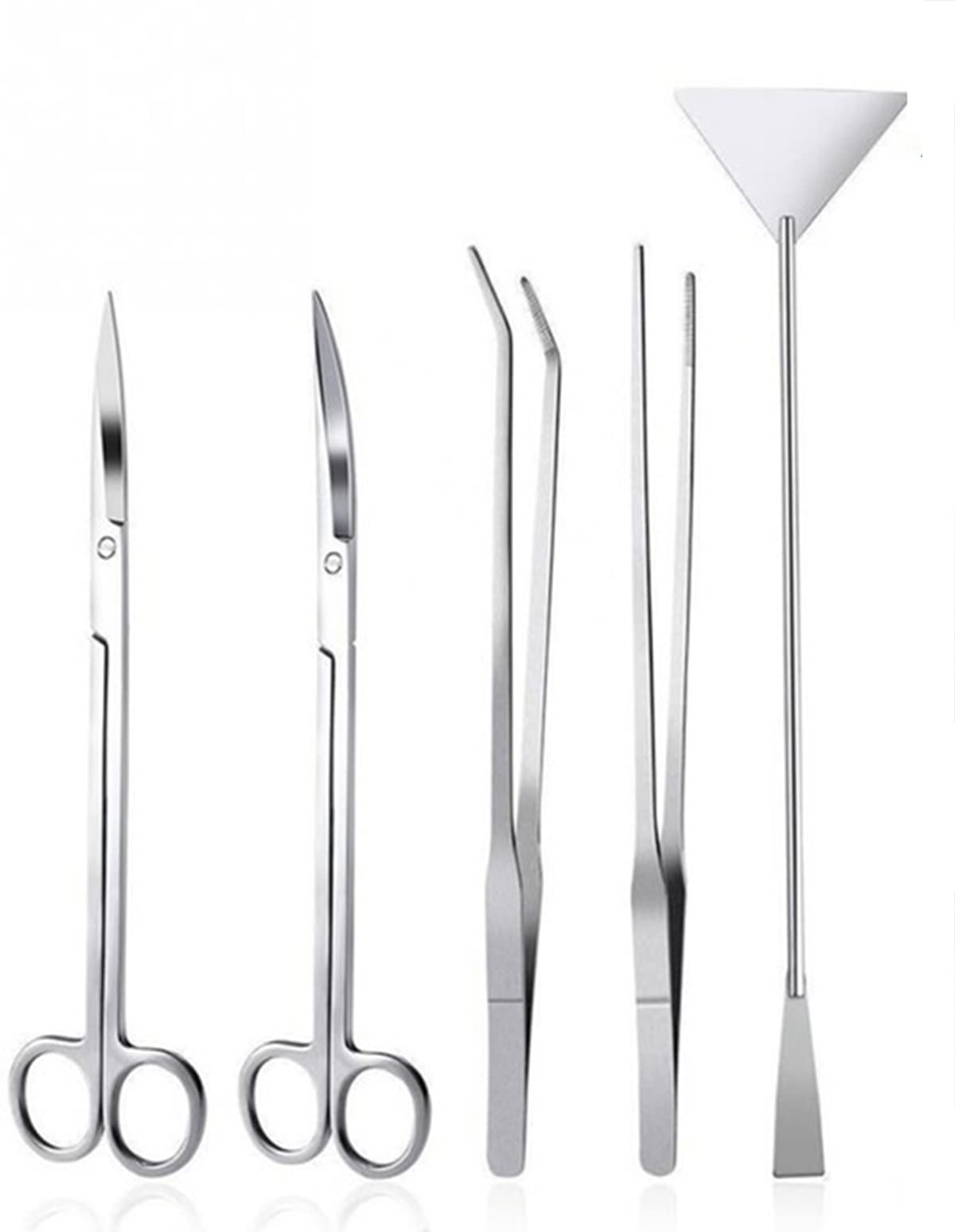 ANTOLE Aquascape Tools Long Stainless Steel Aquarium Plant Tools, Aquarium Tweezers Scissors Spatula Tool Set Bonsai Kit for Fish Tank Starter kit