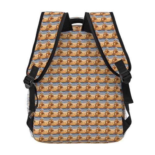 Mochila de leopardo arena para escapadas de fin de semana y oficina 4