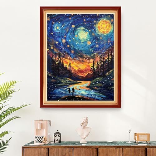 Image of Funart Stamped Cross Stitch Kits for Beginners Full Range of Cross Stitching Preprinted Embroidery Kits for Adults, 11CT Embroidery Pattern Needlepoint Kits- (ArtColors45)