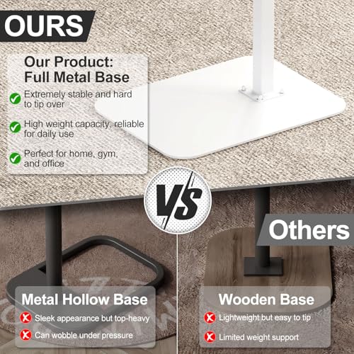 Image of HzTinT Side Table Sofa Tray for Couch Heavy Metal Base Swivel /Adjustable Height, Sofa Bed Bathroom Study TV Tray C Shaped End Table Food Snack Trays for Eating