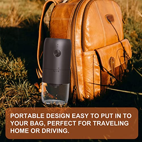 Coastacloud Coffee Grinder Electric With Adjustable Coarseness Ceramic Burrs, Portable One Touch Electric Spice Coffee Bean Grinder With Clean Brush thumb #2