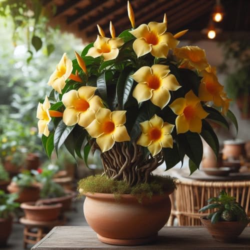 Image of 100+ SEEDS- All Seasons Growing Mix Mandevilla Flower Seeds For Planting- 5 in 1 Pack
