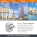 European Travel Plug Adapter 2 Pack, TESSAN International Power Outlet Adaptor with 2 USB, Type C Charger from USA to Most of Europe EU Spain Iceland Germany France Italy Israel