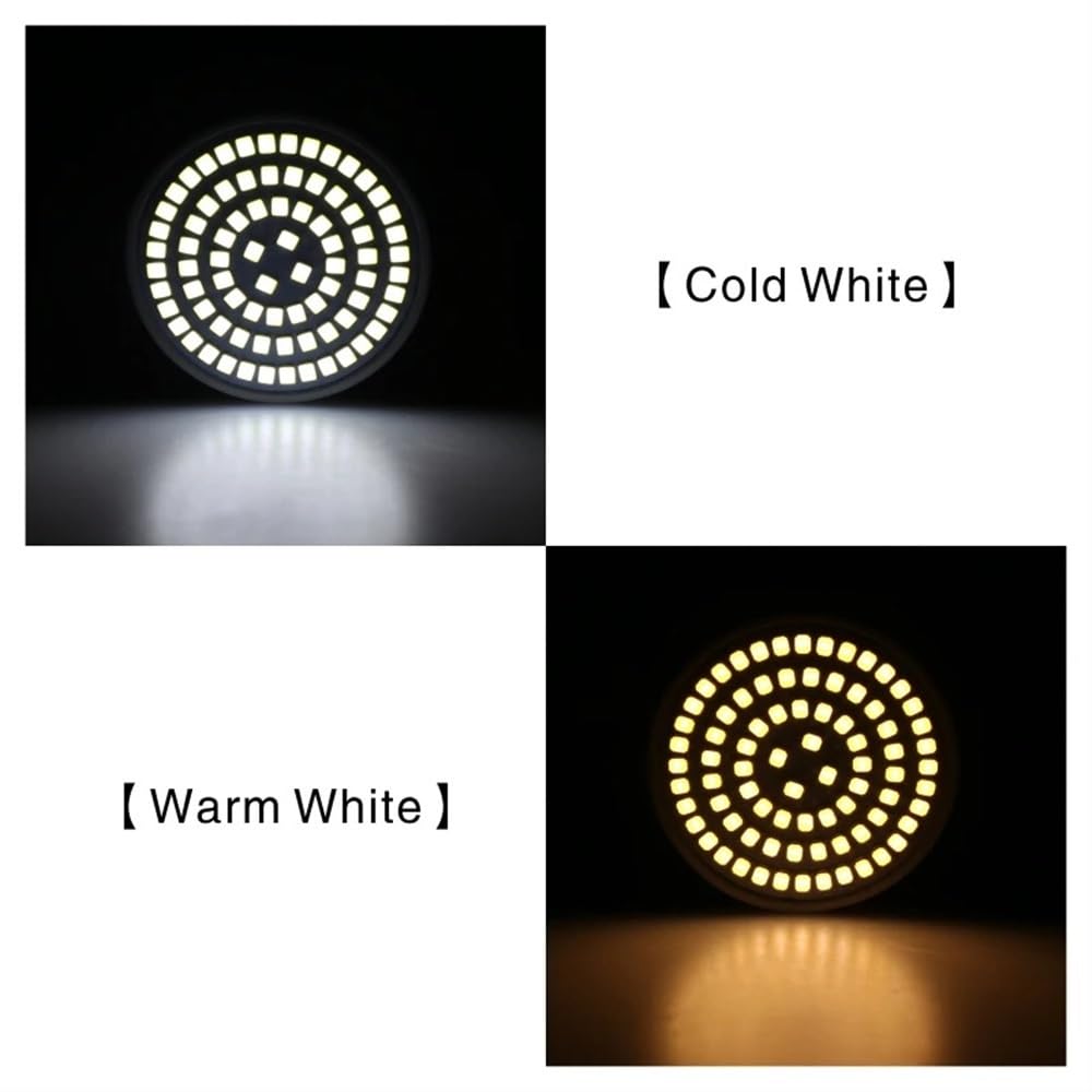 YSJX lighting, Paquete de 20, bombilla de foco LED GU10 AC220V lámpara LED 48/60/80LED 2835SMD foco de lámpara LED Bombillas para el hogar(Warm White,5W 80LED GU10)