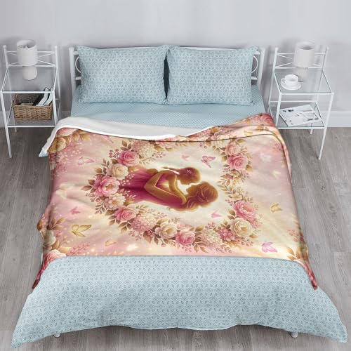 Couverture pelucheuse légère pêche | Jeté de lit imprimé papillons - 6
