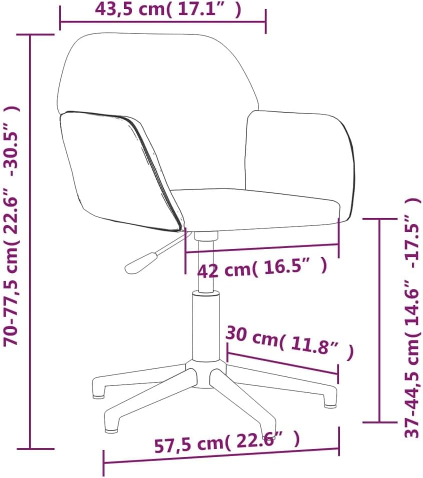 vidaXL Dining Chair 2 Pcs, Modern Accent Upholstered Chair, Leisure Side Chair with Metal Legs for Kitchen Living Room, Black Fabric