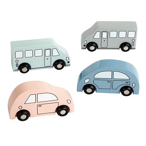 Excellerations Coches de madera - Juego de 4