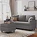 HONBAY Convertible Sectional Sofa, Convertible L Shaped Couch with Reversible Chaise, Sectional Couch for Small Space Apartment, Grey