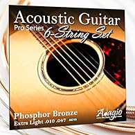 [HIGHEST QUALITY】The Finest Strings For Your Acoustic Guitar - Complete Set Of Adagio Pro Series Strings RRP £9.99 Each Pack 【FINEST TONE】Excellent Sound Quality, Tone And Resonance, Reliable And Lasts A Long Time 【FULL PACK OF 6 STRINGS】010, 014, 02...