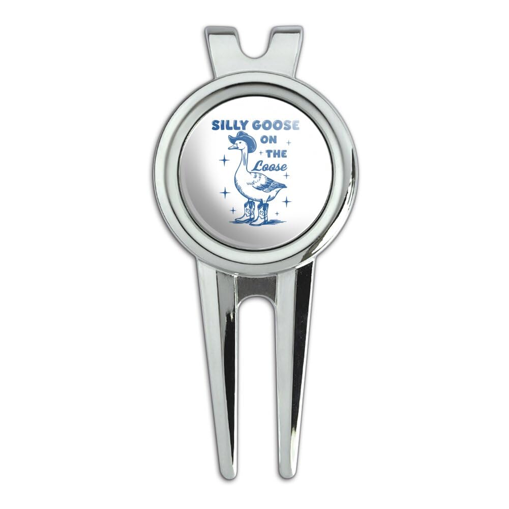 GRAPHICS & MORE Silly Goose on the Loose Golf Divot Repair Tool and Ball Marker