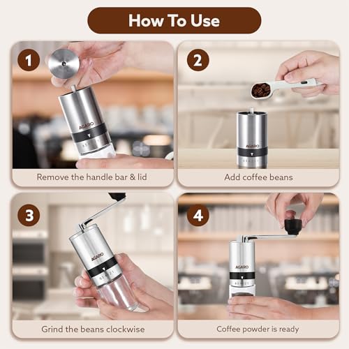 AGARO Elite Manual Coffee Grinder, with Glass jar - Image 6