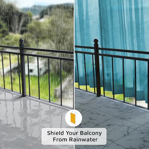 Image of HIPPO High Density Polyethylene 150 GSM Outdoor Loop Curtains Sun & UV Protection, Light-Filtering Balcony Curtain (Cool-Blue, 4.5FTX4.5FT, 1PC)