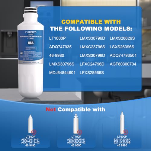 Image of LT1000PC Replacement Water Filter, Compatible with LT1000P, LT1000PC, LT1000PCS, ADQ747935, LMXS30796S,ADQ74793501, ADQ74793502, MDJ64844601, ThinQ, LMXS28626S, LFXS26973S, LMWS27626S, 3 PACK