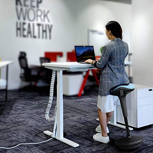 Image of JUMMICO Standing Desk Stool Adjustable-Height Active Learning Standing Chair Tall Swivel Sitting Balance Chair for Office Home School Comfortable and Breathable Seat (Blue)