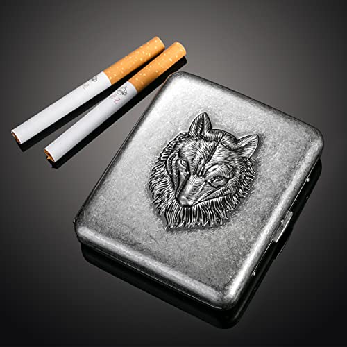 Vintage hombre de plata pitillera de metal retro caja de cigarrillos hombres mujeres pitillera antigua 20 cigarrillos caso de acero inoxidable pitilleras para hombres damas caja de cigarrillos