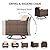 UDPATIO Patio Furniture Set, 5 Pieces Outdoor Conversation Sets with Rocking Swivel Chairs, Wicker Rattan Outdoor Sofa Set with Storage Table and Waterproof Covers for Backyard, Deck, Porch, Khaki