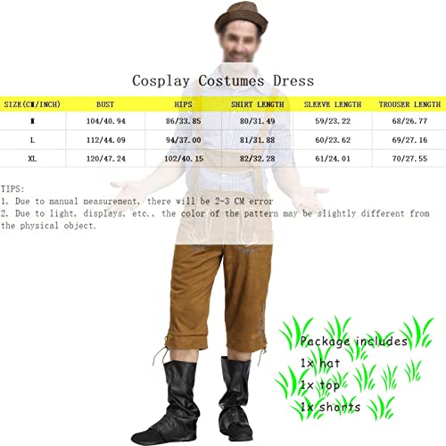 Duitse Beierse Oktoberfest-kostuumset voor heren, Halloween-aankleedfeest en bierfestival Lederhosen-kostuums,E-XL - Afbeelding 7
