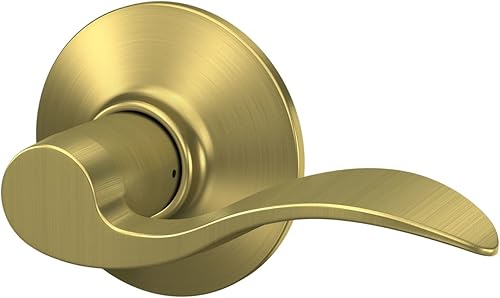Miniatura 4 de SCHLAGE - Manija de puerta Accent con cerradura de paso libre para pasillo y armario en latón satinado - F10 ACC 608
