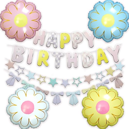 CHASE Partylife 風船 パーティー 飾り 誕生日 バルーン ガーランド セット おしゃれ 装飾 HAPPY BIRTHDAY バナー 花 星 リボン スターガーランド ケーキ風船 ハート 誕生日会 フォトブース デコレーション 女の子 男の子