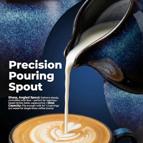 Ceramic Gravy Boat 95ml Vintage Creamer Pitcher with Handle Heat-Resistant Gravy Bowl for Coffee Milk Sauces Salad Dressings Broth Creamer Pitcher Bowl - Image 5