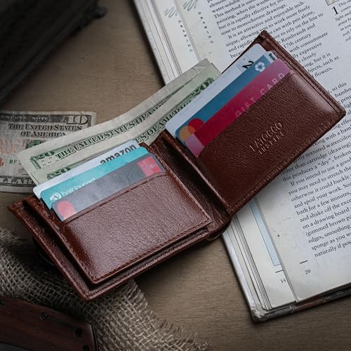 Maroon Premium Leather Wallet for Men with Flip ID -Inspire Series-RIFD Blocking Men's Wallet -Gifts for Men- Top Grain Bifold Leather Wallet- Dad Gifts2