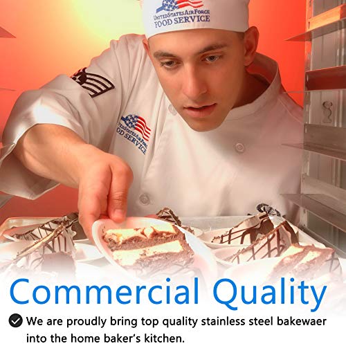 Cookie Sheet Baking Sheet, Bastwe Stainless Steel Bakeware Oven Tray, 16 Inch Commercial Grade Professional Bakeware, Healthy & Non-Toxic, Mirror Finish & Rustproof, Easy Clean & Dishwasher Safe #TOP5