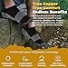 FOOTPLUS Copper Running Socks,Men Women Thick Cushioned Low Cut Jogging Golf Tennis Arch Support Compression Marathon Athletic Sweat Ankle Yoga Gym Travel Socks,6 Pairs Black, L