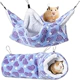 Matériaux doux et confortables : fabriqué à partir de polaire corail et de polaire arctique, ce lit pour furet et cochon d'Inde offre un endroit chaud et confortable pour vos petits animaux de compagnie pour se reposer ou jouer. Il est lavable et réutilisable, il suffit d'enlever les 4 crochets métalliques avant de le nettoyer.