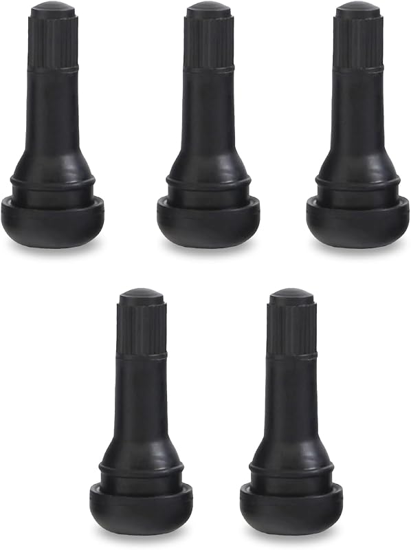 UGSHY 5 PCS Snap-in Tire Valve, TR413 Short Valve Stem, for Tubeless 0.45 Inches Rim Holes on Standard Vehicle Tires (Black)