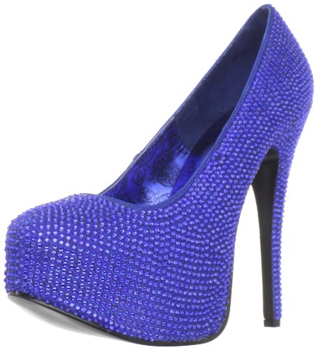 Pleaser Women's Teeze-06R/RYBLSA-RS Platform Pump,Royal Blue Satin RS,6 M US