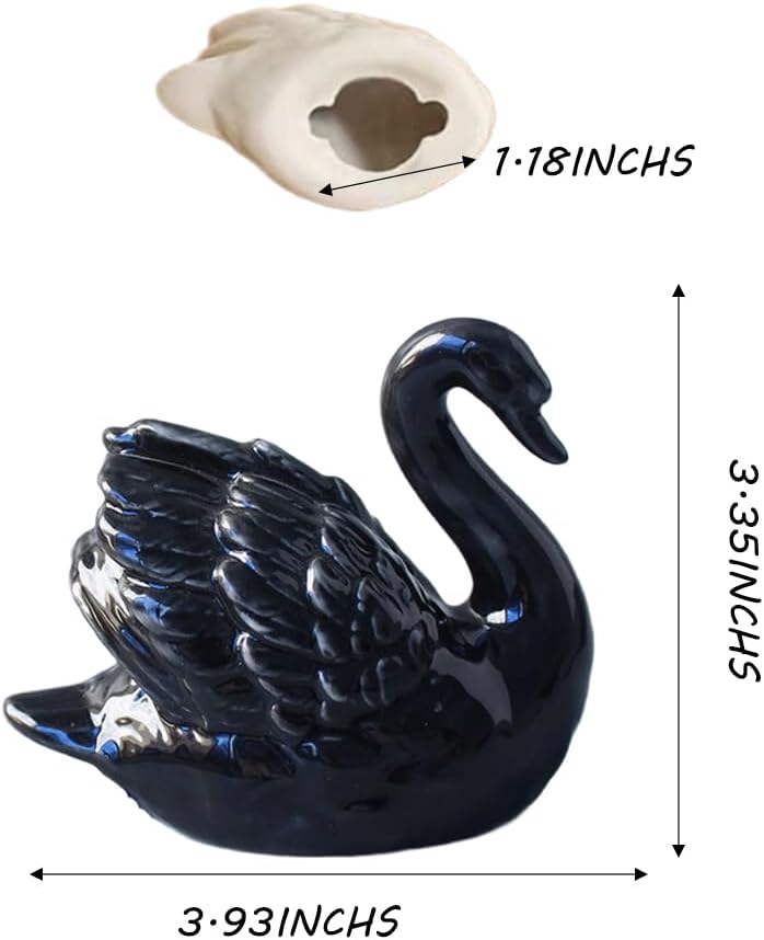 2PCS Toilet Bolt Covers Decorative, Ceramic Toilet Bolt Caps Decorative, Funny Toilets Screw Cover Caps, Lovely Swan Toilets Bowl Bolt Covers, Easy Installation Bathroom Accessories (Black) thumbnail