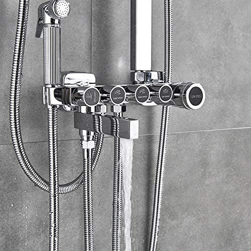 Mélangeur de robinet de douche complet avec douchette et bec baignoire or blanc - 2