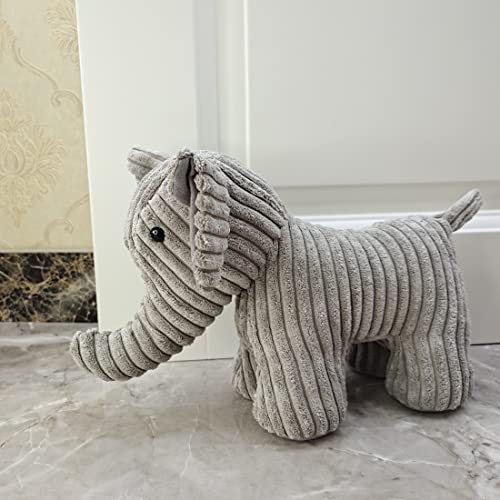 Fabric Animal Interior Door Stopper Gifts For Mom Decorative Doorstops Book Stopper Wall Protectors Anti Collision Grey Elephant #TOP11