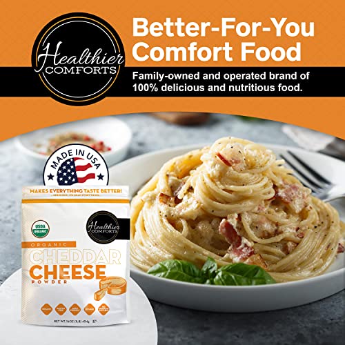 Reduced Sodium Organic Cheddar Cheese Powder | Gluten Free, Kosher, Keto-Friendly, Non-Gmo, Antibiotic & Hormone Free | Perfect Cheese Powder For Popcorn, Mac And Cheese, Pasta & Sauces (16 Oz) #TOP7