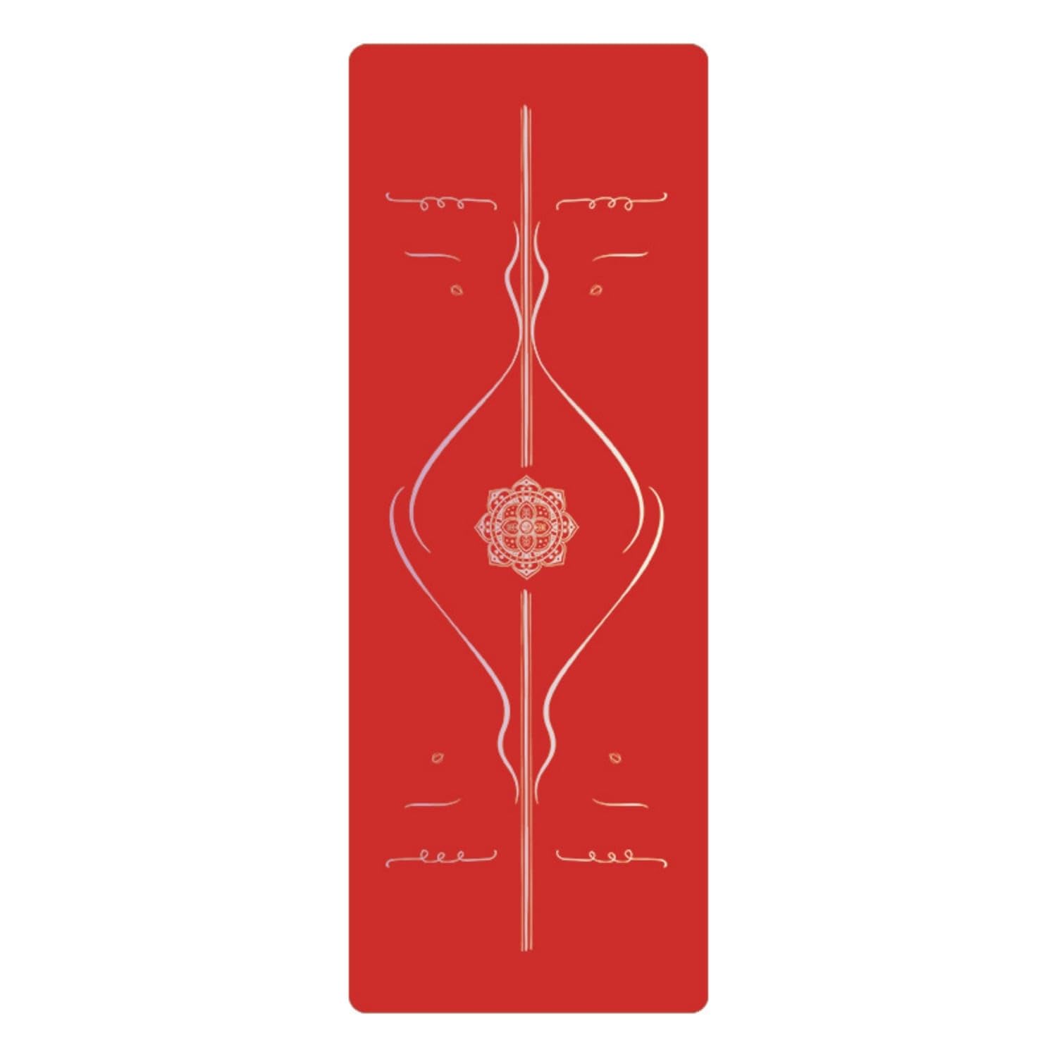 Non-Slip Exercise Mat Sweat-Absorbing Exercise Mat with Rubber Base Grippy Cushioned for Yogis, Dancers, Home Gym, Red-picture-17
